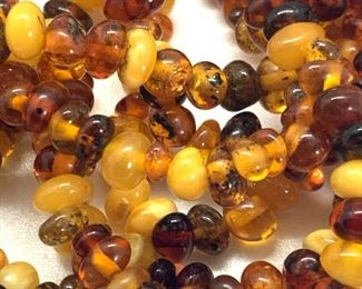 Vintg. Wrap Strand Amber Necklace, Jewelry