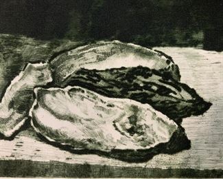 Signed Oysters Engraving Artwork