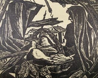 HANS A MUELLER Signed Woodcut Artwork