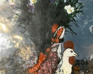 MARC CHAGALL The Wedding Glass Panel