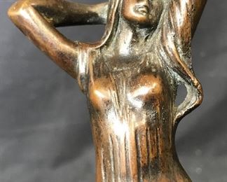 Signed Bronze Art Nouveau Statue