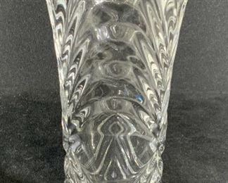 Ribbed Clear Crystal Tabletop Stem Vase