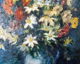 Signed Oil on Canvas Floral Still Life