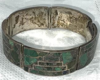 JBD Vntg MEXICAN STERLING stone Bracelet, Jewelry
