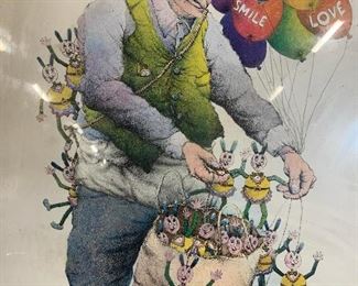 SEYMOUR ROSENTHAL The Puppet Vendor Lithograph