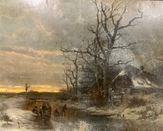 Ice Skating Oil Painting