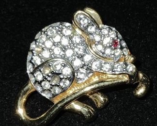 Rhinestone Fashion Mouse Brooch Jewelry