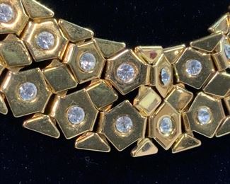 Signed MONET GEOMETRICAL CHAIN MESH Necklace