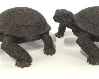 Pair Brass Tortoise Figurals, THAILAND.