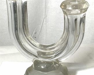 VANNES Signed French Crystal Candle Holder