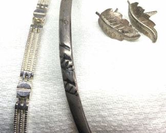 Lot 3 Vntg STERLING SILVER JEWELRY, Mexico & Italy