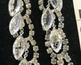 Rhinestone Costume Cocktail Earrings, Jewelry