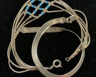 Lot 2 STERLING SILVER Vntg Bracelets, Jewelry