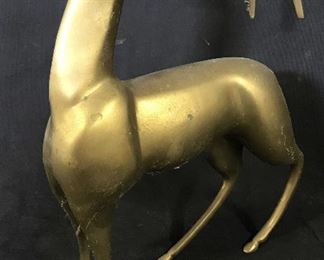 DARA Art Deco Style Brass Gazelle Figural, KOREA