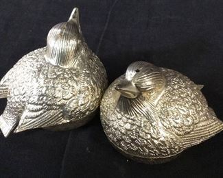 Silver Toned Bird Salt & Pepper Shakers