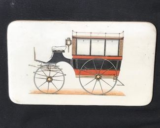 Painted Carriage on Porcelain Tile Artwork