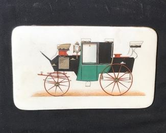 Painted Carriage On Porcelain Tile Artwork