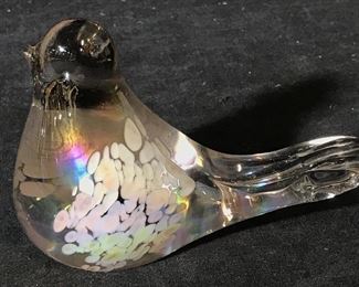Opalescent Art Glass Bird Figural