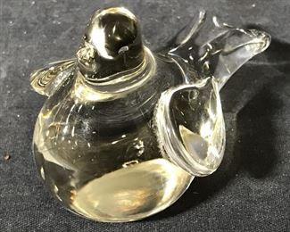 Clear Art Glass Bird Figural