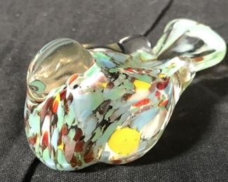 Colorful Art Glass Bird Figural