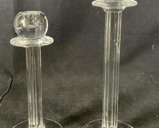Pair KOSTA BODA Glass Candlesticks