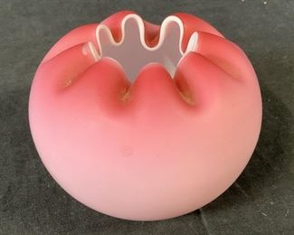 Vintage Satin Glass Rose Bowl