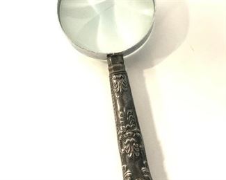 Handheld Signed Sterling Silver Magnifying Glass