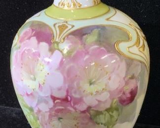 Signed KPM HAND PAINTED Porcelain Bud Vase