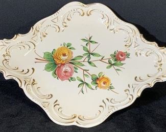 Hand Painted Signed Italian Porcelain Serving Dish