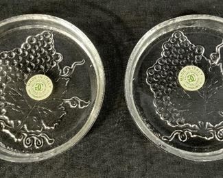 Pair WILLIAMS SONOMA Glass Coastersm Italy