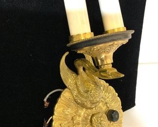LEVITON BRASS BIRD FIGURAL Vntg Wall Sconce