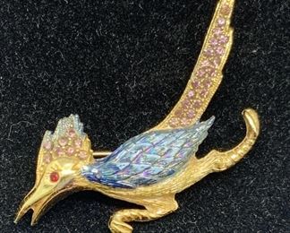 ULTRA Vintage Signed Road Runner Brooch, Jewelry