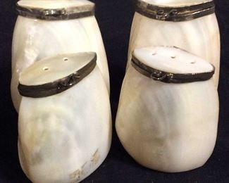 Set 4 Luxe Mother Of Pearl Salt Pepper Shakers