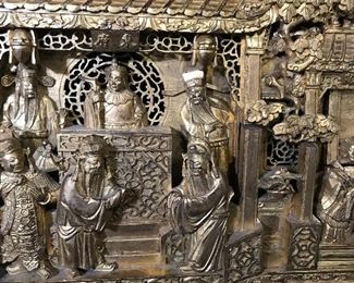 High Relief Chinese Gilded Wood Carving