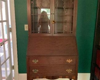 VIntage Drop Front Wood Secretary Book Case