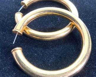 Oversize Gold Tone Hoop Earrings, Jewelry