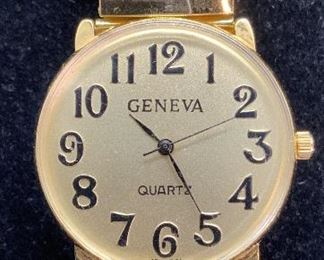 GENEVA QUARTZ SS Stretch Band Wristwatch, Jewelry