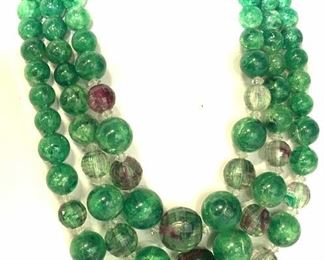 Signed CORA Chunky Resin Bead Choker Necklace