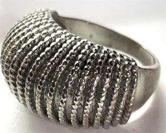 Vintage Reticulated Embossed Metal Ring, Jewelry