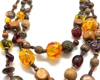 Arts & Crafts Tre Strand Adjust. Necklace, Jewelry