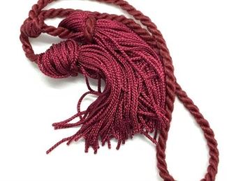 Red Fabric Dual Tasseled Tie Back Accessory