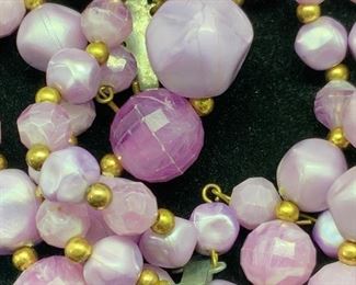 Iridescent Purple Bead Strand Necklace, Jewelry