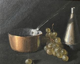 Signed Oil Painting on Canvas Board Still Life