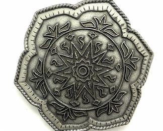 Embossed Pewter Belt Buckle Wearable Accessory