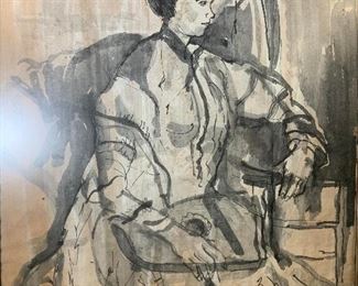 MORL SAULL Signed Watercolor Painting 1964