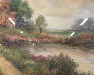 Signed Watercolor Painting, Landscape