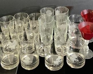 Lot 22 Art Glass & Crystal Cocktail Ware