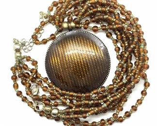 Five Strand Beaded Pendant Necklace, Jewelry