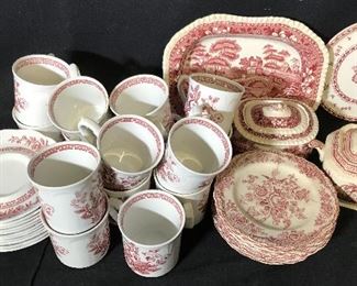 42pc Ceramic Transfer-ware Serving Dishes