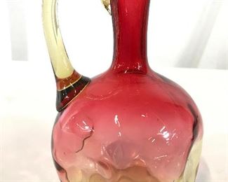 Hand Blown Art Glass Pitcher
